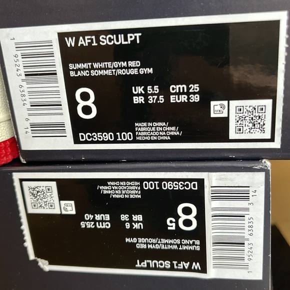 NIKE W AF1 SCULPT Summit White/Gym Red - Picture 16 of 16